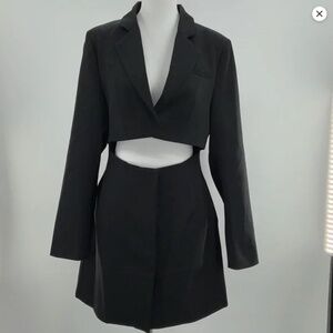 Mare Mare x Anthropologie Cut Out Blazer Mini Dress in Black (NWOT)